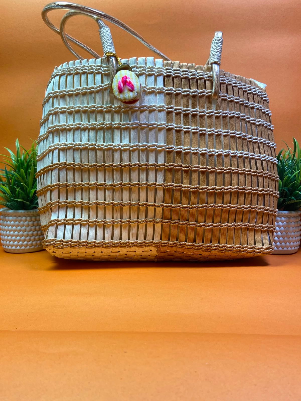 Woven Straw Tote Bag