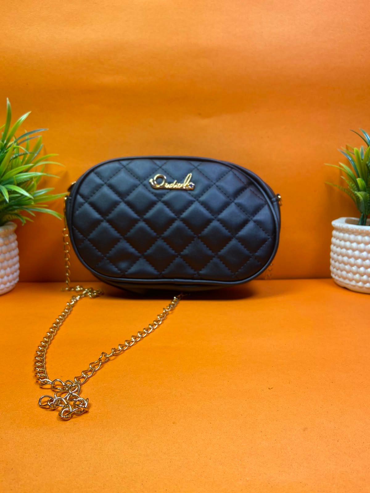 Quilted Chain Crossbody Bag