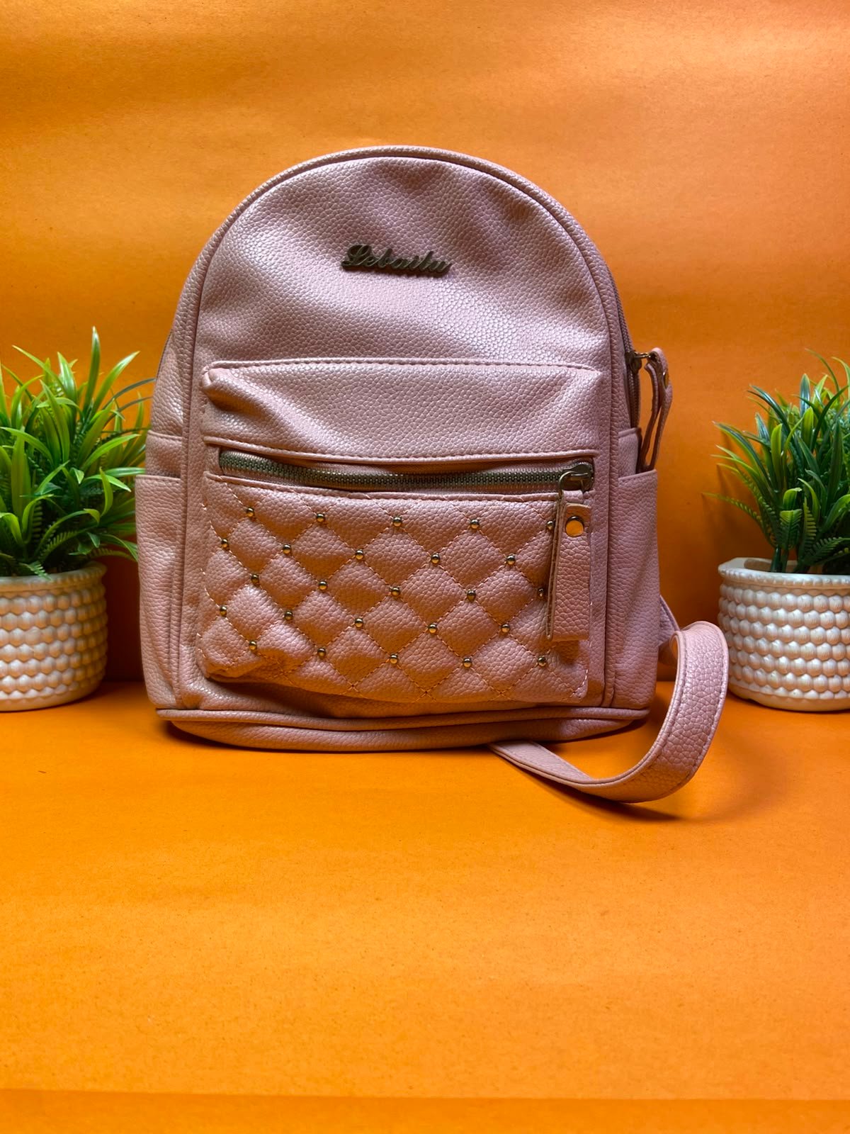 Blush Quilted Mini Backpack