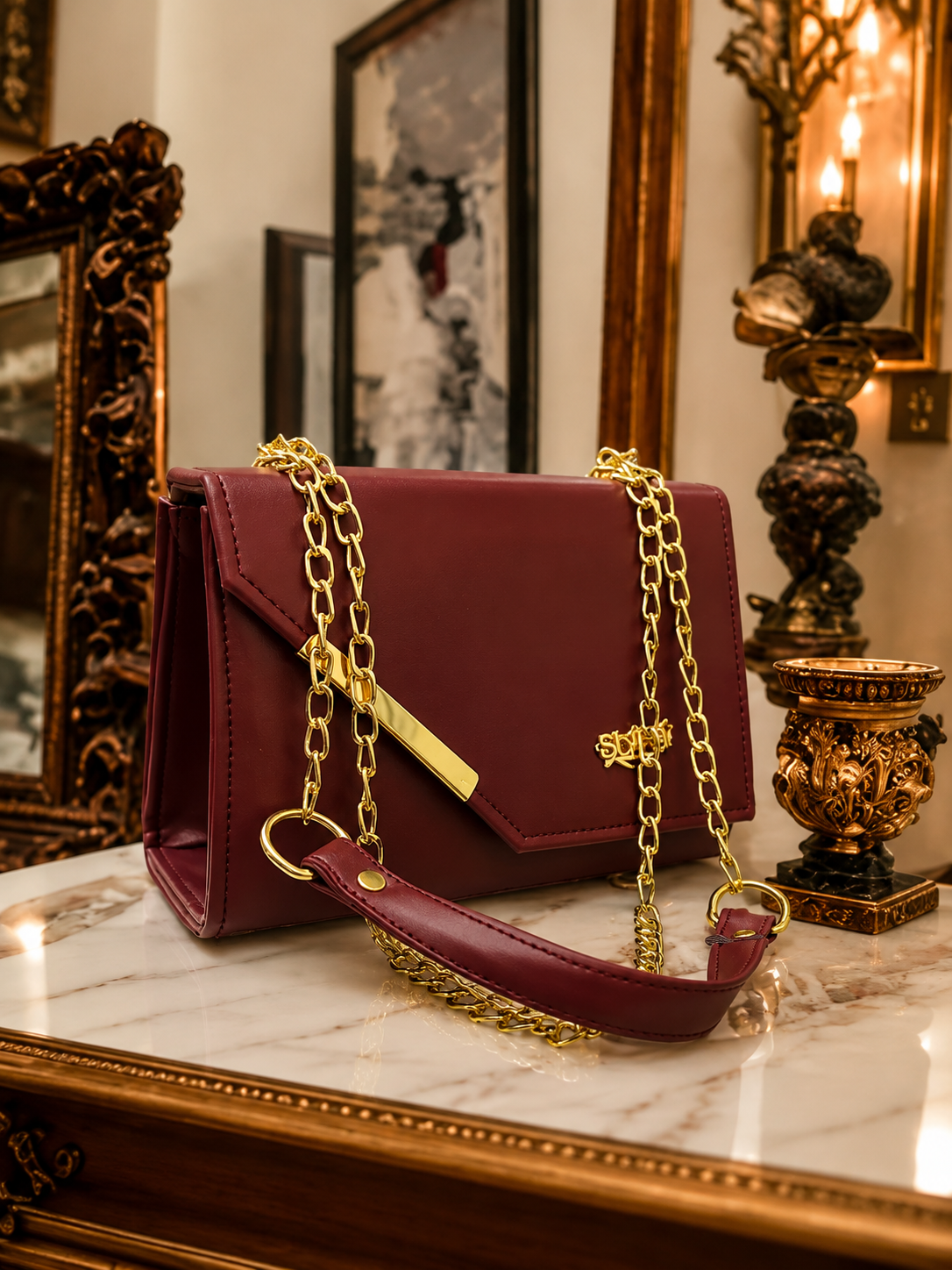 Red Chain Crossbody Bag