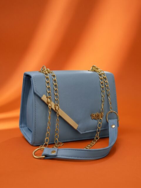 Blue Chain Crossbody Bag