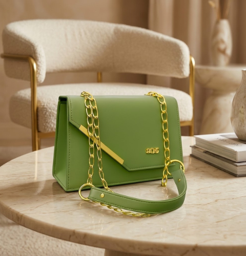 Green Chain Crossbody Bag