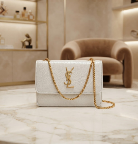 White YSL Crossbody bag