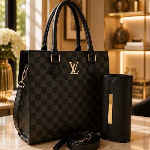 Black LV Tote Bags