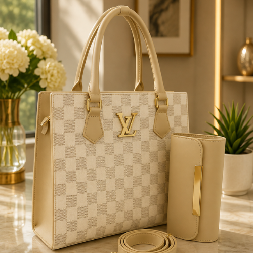 Beige LV Tote Bags
