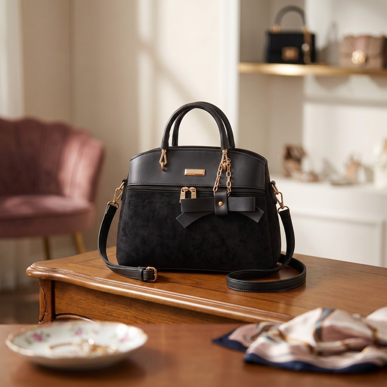 Textured Shoulder Bag