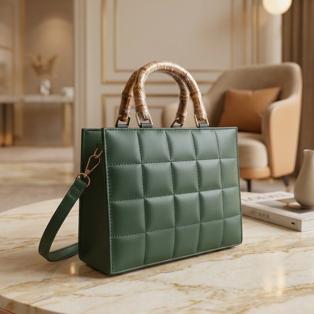 Cross Stich Green Tote bag