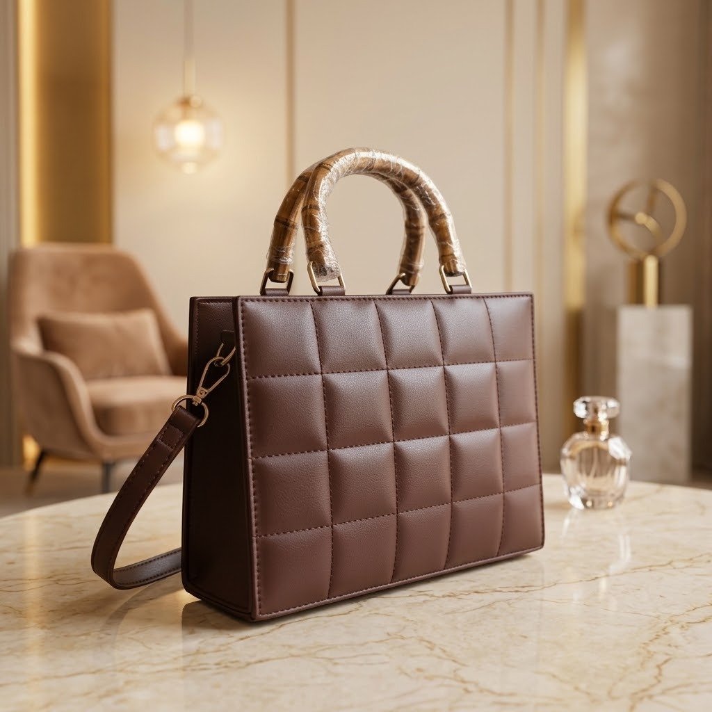 Cross Stich Brown Tote bag
