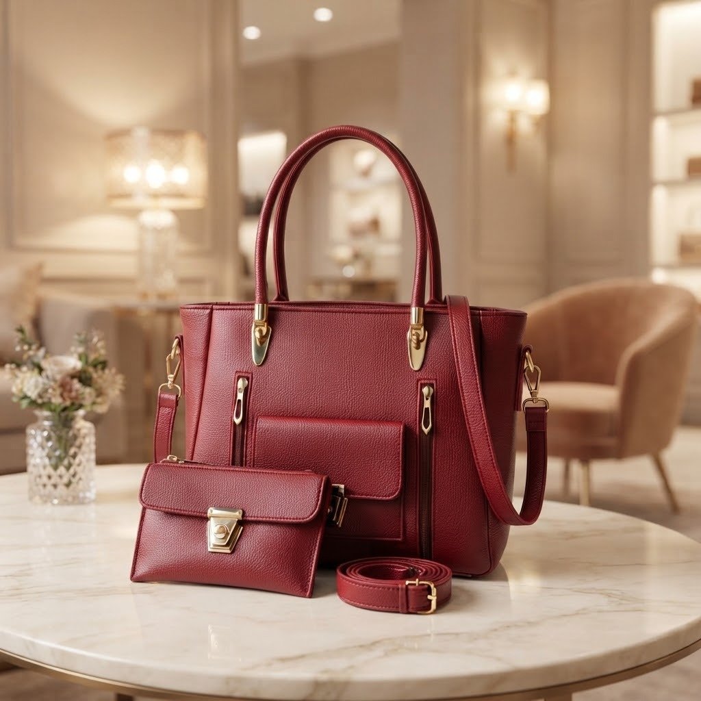 Classic Double Zipper Tote Bag