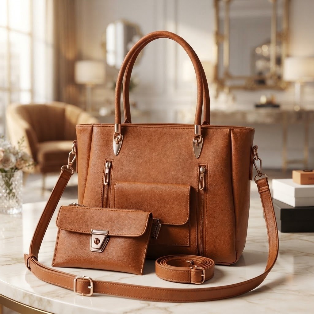 Large Double Zipper Tote Bag