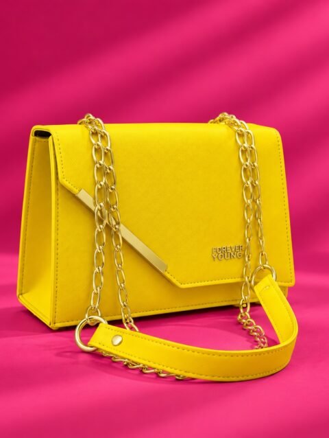 Yellow Chain Crossbody Bag