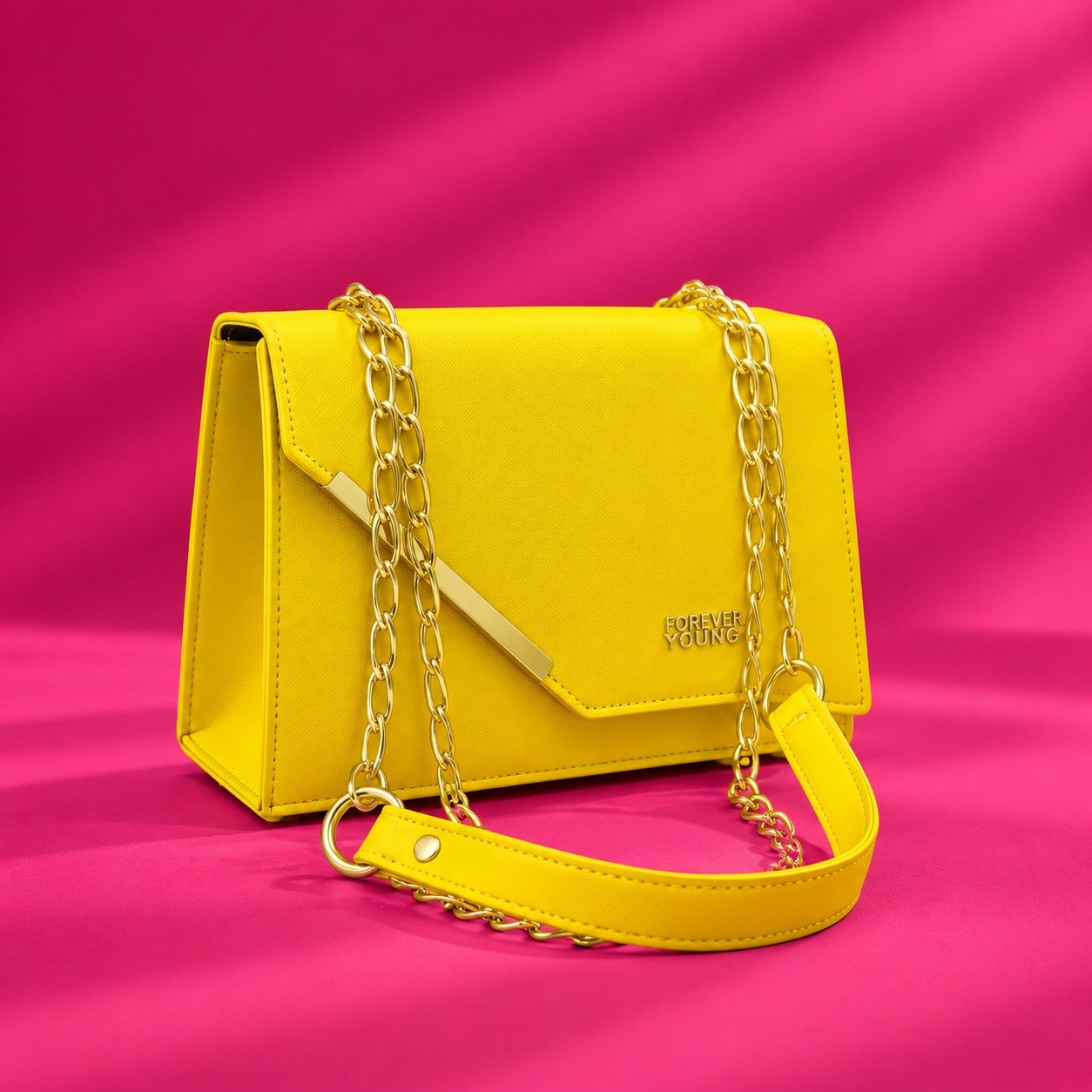 Yellow Chain Crossbody Bag