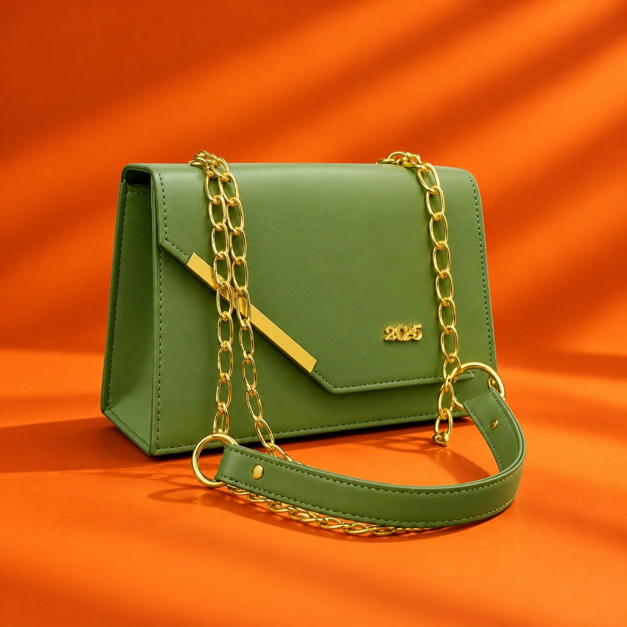 Green Chain Crossbody Bag