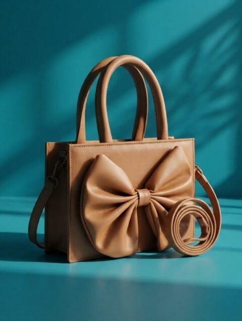 Brown Bow Crossbody Bag