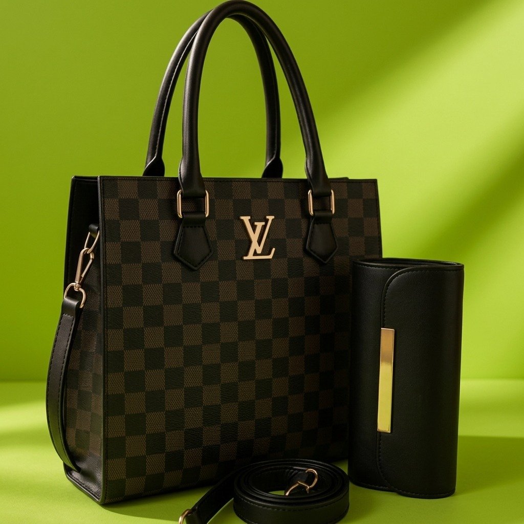 Black LV Tote Bags