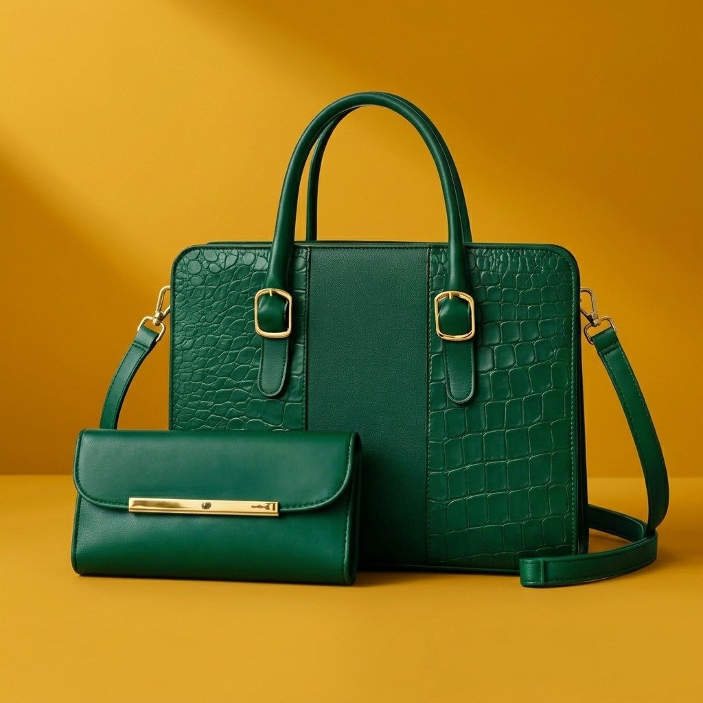 Classic Green Structured Tote Bag