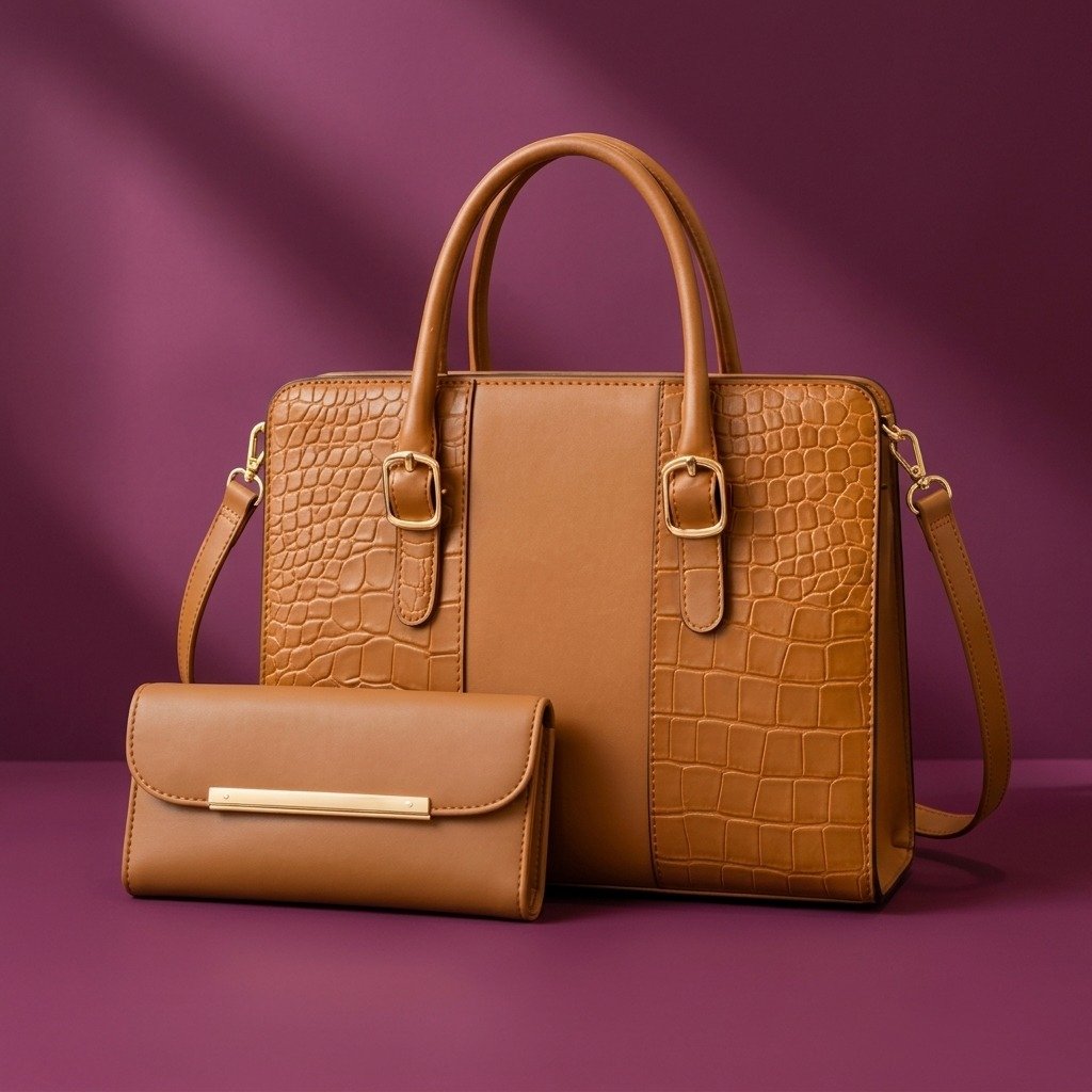 Classic Brown Structured Tote Bag