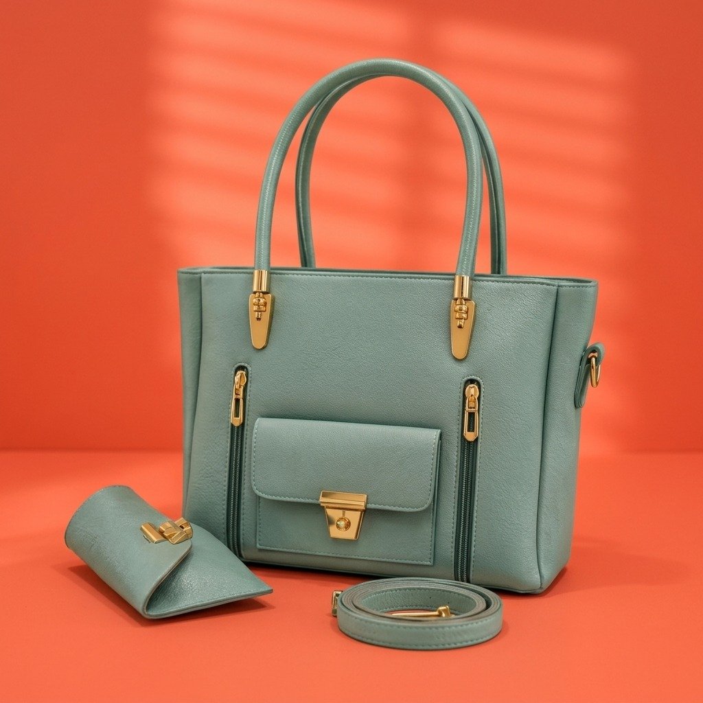 Luxury Double Zipper Tote Bag