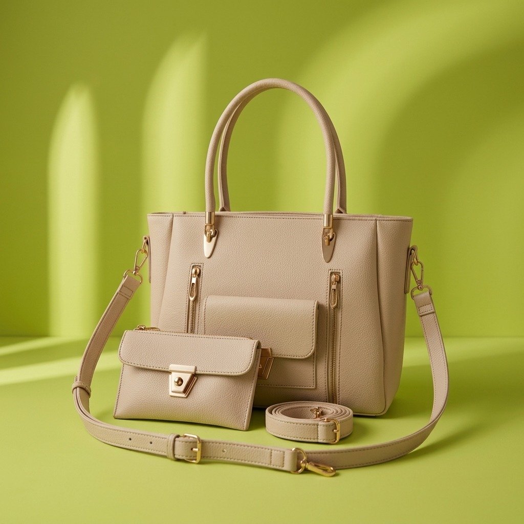 Elegant Double Zipper Tote Bag