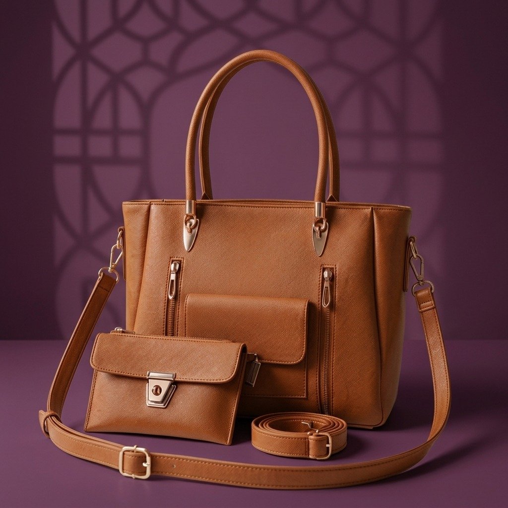 Large Double Zipper Tote Bag