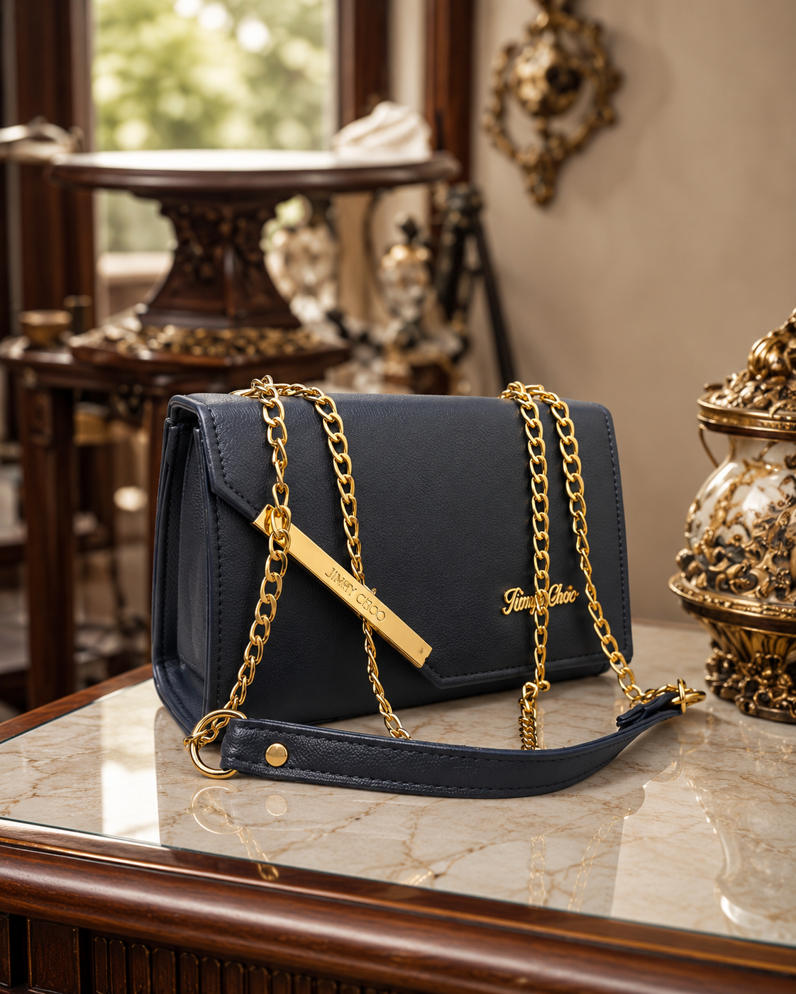 Black Chain Crossbody Bag