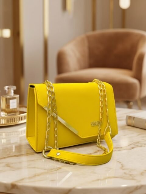 Yellow Chain Crossbody Bag