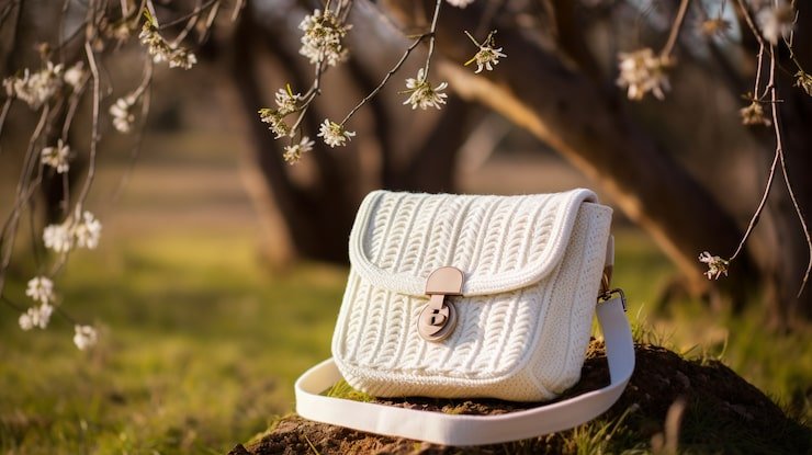 Model wearing a preloved handbag